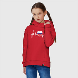 Толстовка оверсайз детская Пульс России, цвет: красный — фото 2