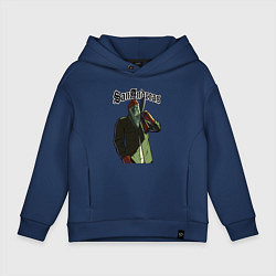 Толстовка оверсайз детская GTA Orange gangster, цвет: тёмно-синий
