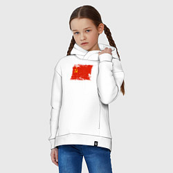 Толстовка оверсайз детская Рваный флаг СССР, цвет: белый — фото 2