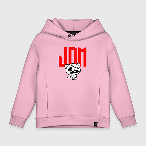 Детское худи оверсайз JDM Kitten-Zombie Japan / Светло-розовый – фото 1