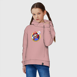 Толстовка оверсайз детская Марио 3d, цвет: пыльно-розовый — фото 2