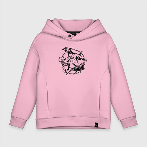 Детское худи оверсайз Ghostly Menace / Светло-розовый – фото 1
