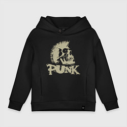 Толстовка оверсайз детская Punk Skull, цвет: черный