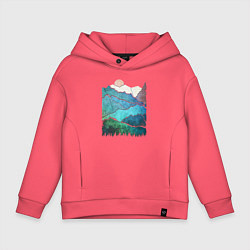 Детское худи оверсайз Большие горы и маленький медведь