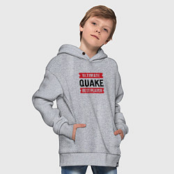 Толстовка оверсайз детская Quake: таблички Ultimate и Best Player, цвет: меланж — фото 2