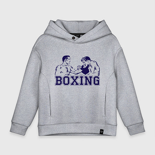 Детское худи оверсайз Бокс Boxing is cool / Меланж – фото 1