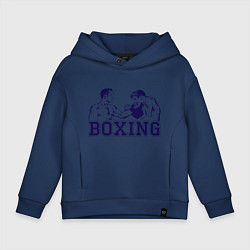 Толстовка оверсайз детская Бокс Boxing is cool, цвет: тёмно-синий