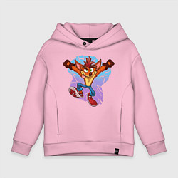 Толстовка оверсайз детская Crash Bandicoot - Its About Time, цвет: светло-розовый