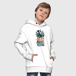 Толстовка оверсайз детская Jazz - Festival, цвет: белый — фото 2