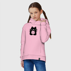 Толстовка оверсайз детская Cats Family, цвет: светло-розовый — фото 2