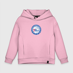 Толстовка оверсайз детская Филадельфия Севенти Сиксерс NBA, цвет: светло-розовый