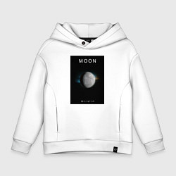 Толстовка оверсайз детская Moon Луна Space collections, цвет: белый