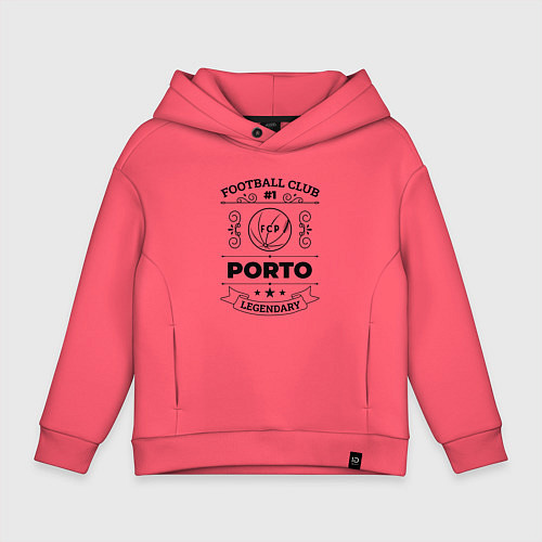 Детское худи оверсайз Porto: Football Club Number 1 Legendary / Коралловый – фото 1