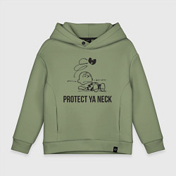 Толстовка оверсайз детская WU Protect Ya Neck, цвет: авокадо