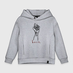 Толстовка оверсайз детская Half life - born, цвет: меланж