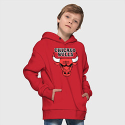 Толстовка оверсайз детская Chicago Bulls, цвет: красный — фото 2
