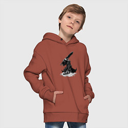 Толстовка оверсайз детская Berserk the Black Swordsman, цвет: кирпичный — фото 2