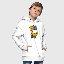 Толстовка оверсайз детская Cyber-Bart - Simpsons family, цвет: белый — фото 2