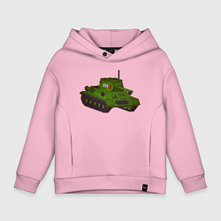 Толстовка оверсайз детская Самый обычный танк, цвет: светло-розовый