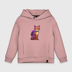 Толстовка оверсайз детская Stray pixel art, цвет: пыльно-розовый