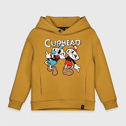 Толстовка оверсайз детская Cuphead - Mugman, цвет: горчичный