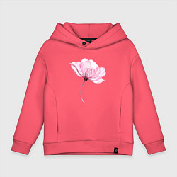 Толстовка оверсайз детская Цветок ласки и нежности, цвет: коралловый