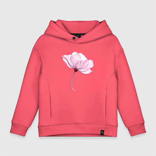Детское худи оверсайз Цветок ласки и нежности / Коралловый – фото 1