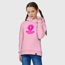 Толстовка оверсайз детская Это моя любимая биатлонная футболка, цвет: светло-розовый — фото 2
