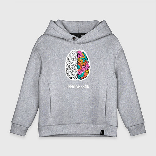 Детское худи оверсайз Creative Brain / Меланж – фото 1