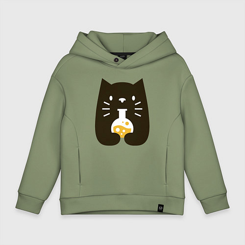 Детское худи оверсайз Котик - Химик / Авокадо – фото 1
