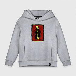 Толстовка оверсайз детская Анархия череп, цвет: меланж