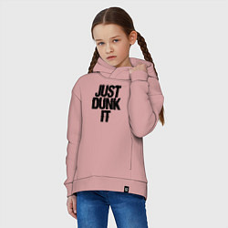 Толстовка оверсайз детская Just Dunk It, цвет: пыльно-розовый — фото 2