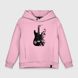 Детское худи оверсайз Гитара и птицы