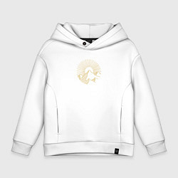 Детское худи оверсайз Горы и солнце в круге