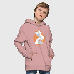 Толстовка оверсайз детская Orange Rabbit, цвет: пыльно-розовый — фото 2