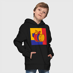 Толстовка оверсайз детская Тыква трехцветная винтаж, цвет: черный — фото 2
