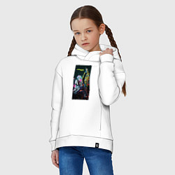 Толстовка оверсайз детская Аниме Cyberpunk Edgerunners Дэвид и Люси, цвет: белый — фото 2
