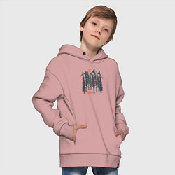 Толстовка оверсайз детская Лисичка в Лесу, цвет: пыльно-розовый — фото 2