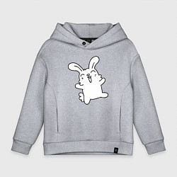 Толстовка оверсайз детская Happy Bunny, цвет: меланж