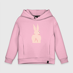 Толстовка оверсайз детская Розовый кролик, цвет: светло-розовый