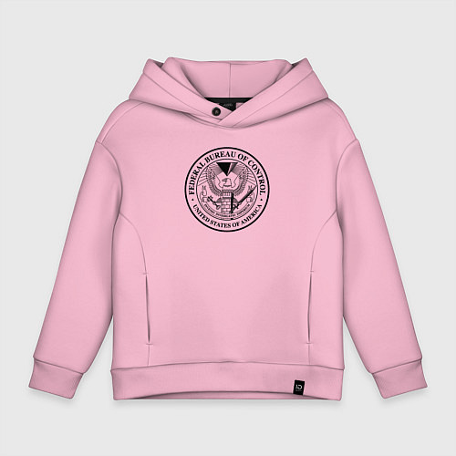 Детское худи оверсайз Федеральное Бюро Контроля / Светло-розовый – фото 1