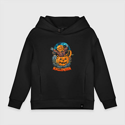 Толстовка оверсайз детская Halloween Scarecrow, цвет: черный