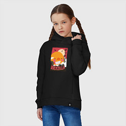 Толстовка оверсайз детская Утка Годзилла, цвет: черный — фото 2