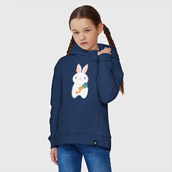 Толстовка оверсайз детская Carrot rabbit, цвет: тёмно-синий — фото 2