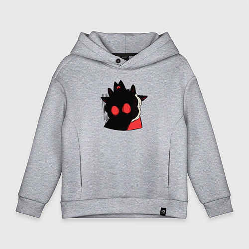 Детское худи оверсайз Cult of the Lamb - Овечка в испуге / Меланж – фото 1