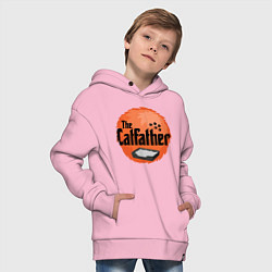 Толстовка оверсайз детская Cat father, цвет: светло-розовый — фото 2