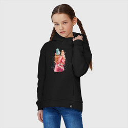 Толстовка оверсайз детская Мама с дочкой, цвет: черный — фото 2