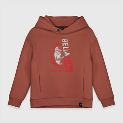 Толстовка оверсайз детская Bella ciao - сопротивление, цвет: кирпичный