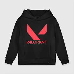 Толстовка оверсайз детская Valorant - logo, цвет: черный