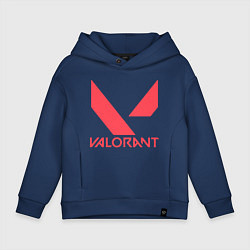 Толстовка оверсайз детская Valorant - logo, цвет: тёмно-синий
